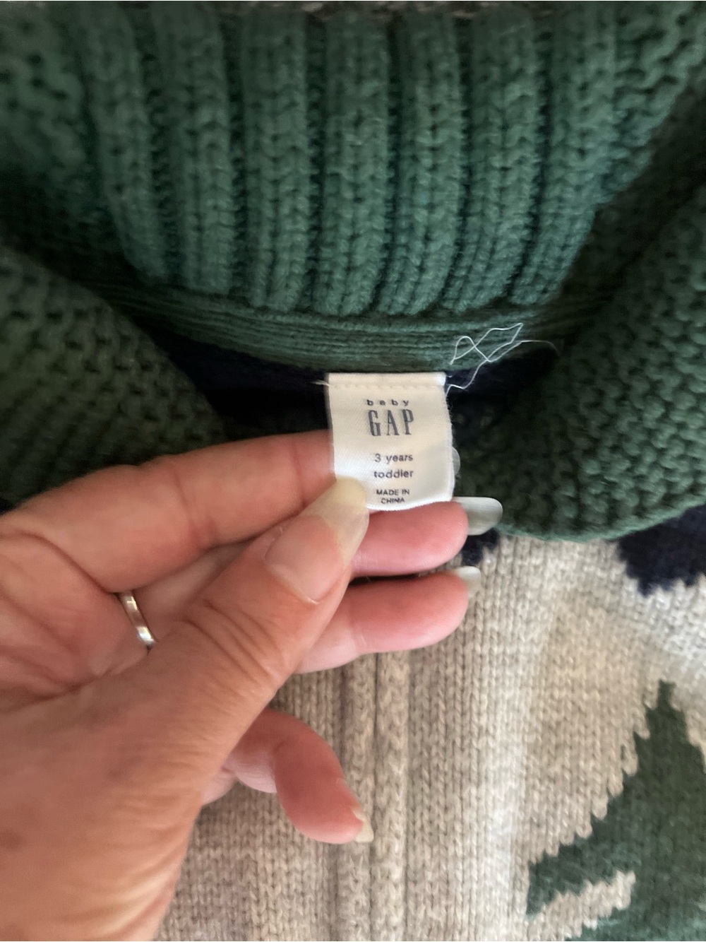 Baby Gap Holiday Zip Up Sweater - Picture 3 of 3